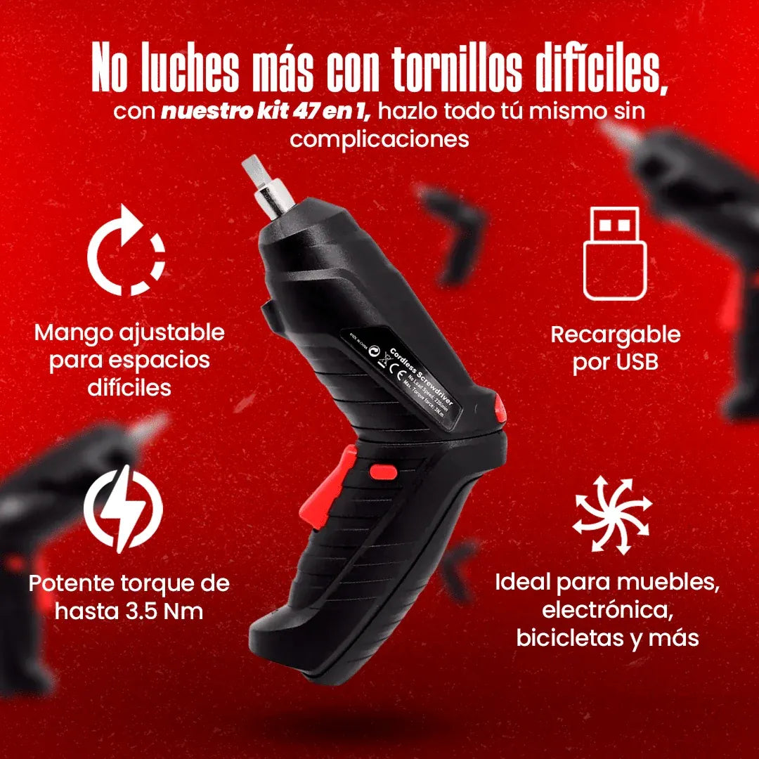 Kit Destornillador Eléctrico HogarFit Profesional 4 en 1 Original