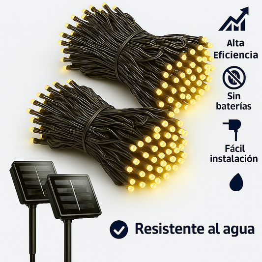 Luces LED Navideñas SolarMax™ Con Panel Solar