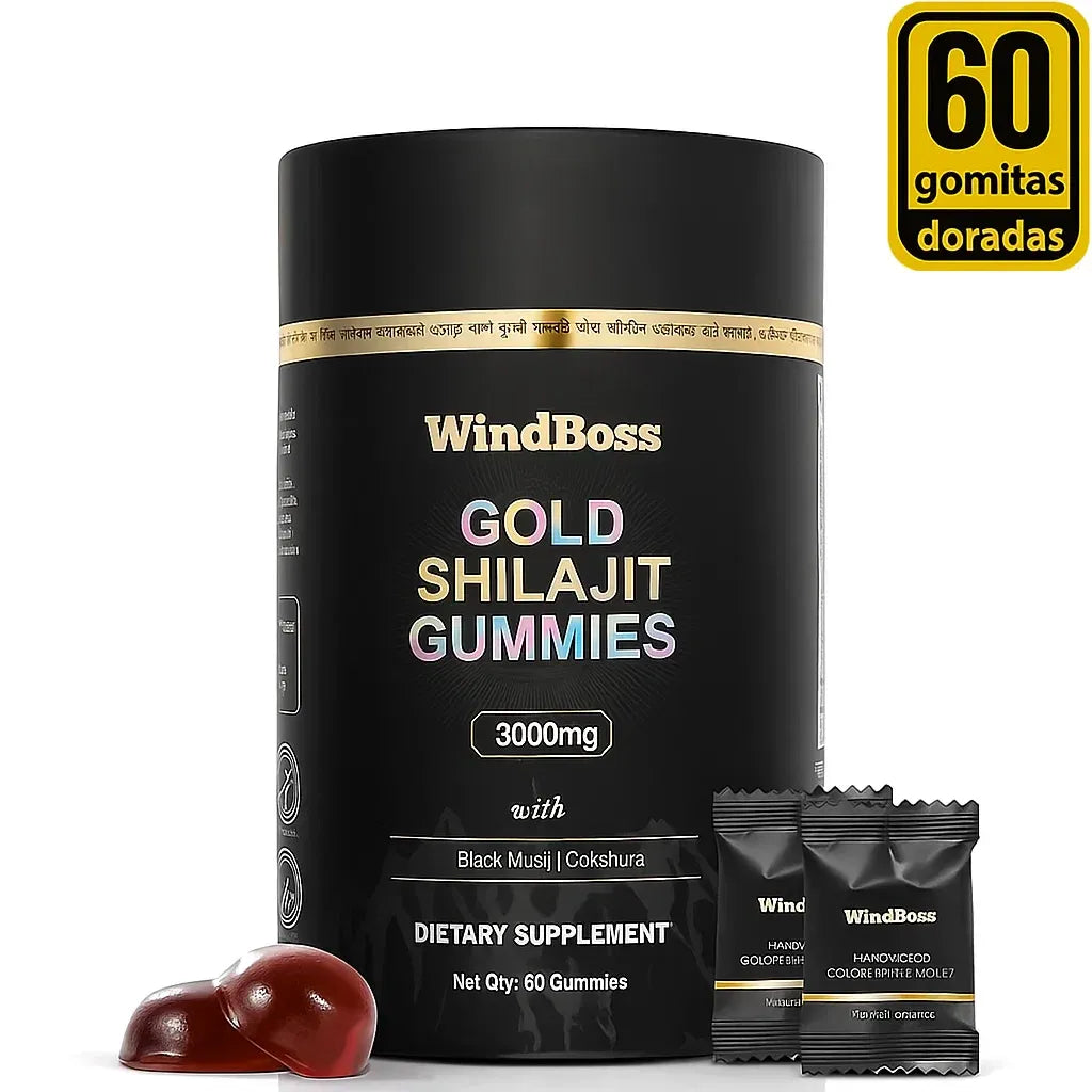 WindBoss Gold Shilajit Gummies- 3000mg de Energía del Himalaya