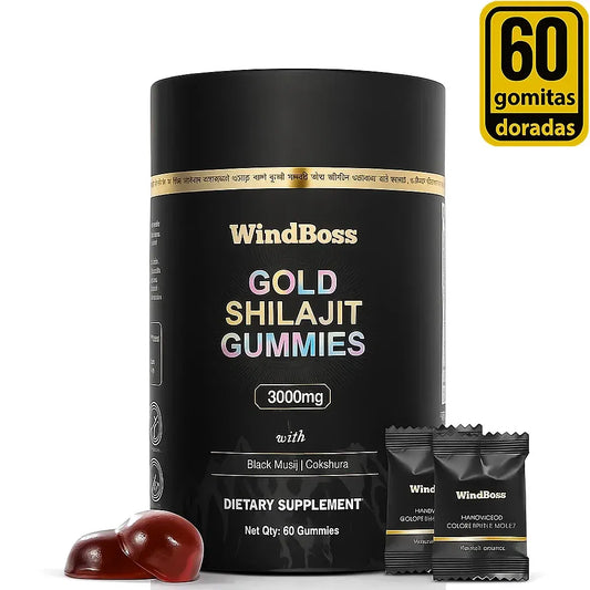 WindBoss Gold Shilajit Gummies- 3000mg de Energía del Himalaya